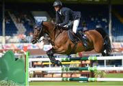 20 July 2016; Ben Maher, Great Britain, competing on Boomerang, during the Sports Ireland Classic at the Dublin Horse Show in the RDS, Ballsbridge, Dublin. Photo by Cody Glenn/Sportsfile