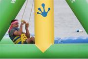 19 July 2016; St. Lucia Zouks batsman Michael Hussey takes on the obsticle course during the CPL Beach Olympics at Bay Gardens Beach Resort, St Lucia. Photo by Ashley Allen/Sportsfile