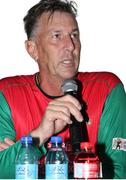 20 July 2016; St Kitts and Nevis head coach Eric Simons during a pre-match press conference ahead of match 21 of the Hero Caribbean Premier League between St Lucia Zouks v St. Kitts and Nevis Patriots at Bay Gardens Beach Resort in Rodney Bay, St Lucia. Photo by Ashley Allen/Sportsfile