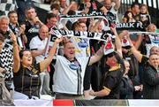 20 July 2016; Dundalk supporters celebrate during the UEFA Champions League Second Qualifying Round 2nd Leg match between FH Hafnarfjordur and Dundalk at the Kaplakrikavollur Stadium in Hafnarfjörður, Iceland. Photo by Johannes Long/Sportsfile