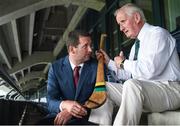 21 July 2016; Current GAA All-Ireland Poc Fada champion Brendan Cummins, Tipperary, with Finbarr O'Neill, a former winner of 3 in row during the 1960's, in attendance at the launch of the M. Donnelly GAA All-Ireland Poc Fada at Croke Park in Dublin. Photo by David Maher/Sportsfile