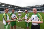 21 July 2016; Players, from left,James McInerney, Clare, Brendan Cummins, Tippeary, Colm Callanan, Galway and Darren Renehan, Dublin, in attendance at the launch of the M. Donnelly GAA All-Ireland Poc Fada at Croke Park in Dublin. Photo by David Maher/Sportsfile