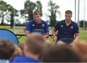 21 July 2016; Josh van der Flier, right, and Ross Molony of Leinster answer questions during the Bank of Ireland Leinster Rugby Summer Camp at Portlaoise RFC in Portlaoise, Co. Laois. Photo by Daire Brennan/Sportsfile