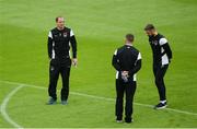 21 July 2016; Colin Healy, left, Mark O'Sullivan, centre and Greg Bolger, right, of Cork City walk the pitch before the UEFA Europa League Second Qualifying Round 2nd Leg match between Cork City and BK Hacken at Turners Cross in Cork. Photo by Eóin Noonan/Sportsfile