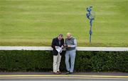 21 July 2016; Racegoers study the form during the Bulmers Evening Meeting at Leopardstown in Dublin. Photo by Brendan Moran/Sportsfile