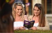 21 July 2016; Racegoers Lauren Power, left, and Linda Keegan, from Knockline, Co Dublin, during the Bulmers Evening Meeting at Leopardstown in Dublin. Photo by Cody Glenn/Sportsfile