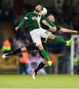 21 July 2016; Seán Maguire of Cork City in action against Emil Wahlström of BK Hacken during the UEFA Europa League Second Qualifying Round 2nd Leg match between Cork City and BK Hacken at Turners Cross in Cork. Photo by Diarmuid Greene/Sportsfile