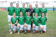 6 September 2010; The Republic of Ireland team, back row, from left, Jennifer Byrne, Jessica Gleeson, Megan Campbell, Grace Campbell, Ciara O'Brien and Aileen Gilroy, with front row, from left, Denise O'Sullivan, Siobhan Killeen, Dora Gorman, captain, Stacie Donnelly and Ciara Grant. FIFA U-17 Women’s World Cup Group Stage, Republic of Ireland v Brazil, Larry Gomes Stadium, Arima, Trinidad. Picture credit: Stephen McCarthy / SPORTSFILE