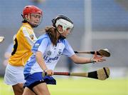 12 September 2010; Niamh Rockett, Waterford, in action against Mairaid Murphy, Antrim. Gala All-Ireland Junior Camogie Championship Final, Antrim v Waterford, Croke Park, Dublin. Picture credit: Oliver McVeigh / SPORTSFILE