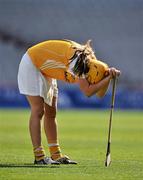 12 September 2010; Natalie McGuinness, Antrim, at the end of the drawn game against Waterford. Gala All-Ireland Junior Camogie Championship Final, Antrim v Waterford, Croke Park, Dublin. Picture credit: David Maher / SPORTSFILE