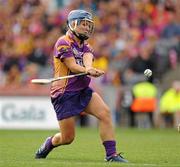 12 September 2010; Katrina Parrock, Wexford, scores her side's first goal. Gala All-Ireland Senior Camogie Championship Final, Galway v Wexford, Croke Park, Dublin. Picture credit: Oliver McVeigh / SPORTSFILE