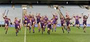 12 September 2010; The Wexford team celebrate after the game. Gala All-Ireland Senior Camogie Championship Final, Galway v Wexford, Croke Park, Dublin. Photo by Sportsfile