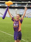 12 September 2010; Wexford's Josie Dwyer celebrates after the game. Gala All-Ireland Senior Camogie Championship Final, Galway v Wexford, Croke Park, Dublin. Photo by Sportsfile