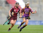 12 September 2010; Kate Kelly, Wexford, in action against Lorraine Ryan, Galway. Gala All-Ireland Senior Camogie Championship Final, Galway v Wexford, Croke Park, Dublin. Photo by Sportsfile