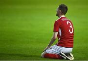 21 July 2016; A dejected Ian Bermingham of St Patrick's Athletic after the UEFA Europa League Second Qualifying Round 2nd Leg match between St Patrick's Athletic and Dinamo Minsk at Richmond Park in Inchicore, Dublin. Photo by David Fitzgerald/Sportsfile