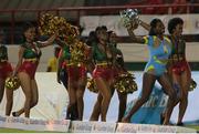 21 July 2016;Patriot and Zouks cheerleaders during Match 21 of the Hero Caribbean Premier League match between the St Lucia Zouks and the Nevis Patriots at the Daren Sammy Cricket Stadium, Gros Islet, St Lucia.  Photo by Ashley Allen/Sportsfile