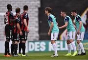 22 July 2016; Players from both Derry City and Bohemians take their positions for a corner kick during the SSE Airtricity League Premier Division match between Bohemians and Derry City in Dalymount Park, Dublin. Photo by David Maher/Sportsfile