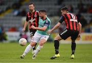 22 July 2016; Rory Patterson of Derry City in action against Dan Byrne of Bohemians during the SSE Airtricity League Premier Division match between Bohemians and Derry City in Dalymount Park, Dublin. Photo by Eóin Noonan/Sportsfile