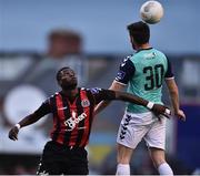 22 July 2016; Ismahil Akinade of Bohemians in action against Aaron Barry of Derry City during the SSE Airtricity League Premier Division match between Bohemians and Derry City in Dalymount Park, Dublin. Photo by David Maher/Sportsfile