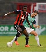 22 July 2016; Ishmahil Akinade of Bohemians in action against Niclas Vemmelund of Derry City during the SSE Airtricity League Premier Division match between Bohemians and Derry City in Dalymount Park, Dublin. Photo by Eóin Noonan/Sportsfile