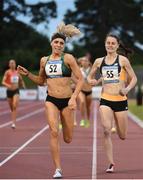 22 July 2016; Alex Bell of Great Britain, left, on her way to winning the Marathon Mission 16 Women's 800m Event, ahead of Ciara Mageean of Ireland at the AAI Morton Games in Morton Stadium, Santry, Dublin. Photo by Sam Barnes/Sportsfile