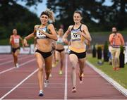 22 July 2016; Alex Bell of Great Britain, left, on her way to winning the Marathon Mission 16 Women's 800m Event, ahead of Ciara Mageean of Ireland at the AAI Morton Games in Morton Stadium, Santry, Dublin. Photo by Sam Barnes/Sportsfile