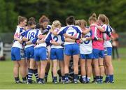 23 July 2016; Waterford team huddle before the TG4 Ladies Football All-Ireland Senior Championship Preliminary Round match between Armagh and Waterford at Conneff Park in Clane, Co Kildare. Photo by Eóin Noonan/Sportsfile