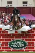 23 July 2016; Alberto Michan, of Mexico, competing on Enzo van de Herkkant, during the The Land Rover Puissance at the Dublin Horse Show in the RDS, Ballsbridge, Dublin. Photo by Sam Barnes/Sportsfile