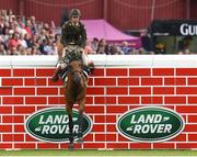 23 July 2016; Lt David Power of Ireland, competing on Rolestown, during the The Land Rover Puissance at the Dublin Horse Show in the RDS, Ballsbridge, Dublin. Photo by Sam Barnes/Sportsfile