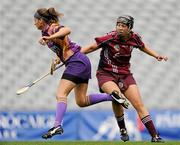 12 September 2010; Mags D'Arcy, Wexford, in action against Jessica Gill, Galway. Gala All-Ireland Senior Camogie Championship Final, Galway v Wexford, Croke Park, Dublin. Photo by Sportsfile