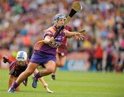 12 September 2010; Katrina Parrock, Wexford, in action against Regina Glynn, Galway. Gala All-Ireland Senior Camogie Championship Final, Galway v Wexford, Croke Park, Dublin. Picture credit: Oliver McVeigh / SPORTSFILE
