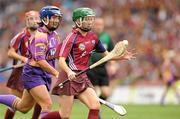 12 September 2010; Orla Kilkenny, Galway, in action against Aoife O'Connor, Wexford. Gala All-Ireland Senior Camogie Championship Final, Galway v Wexford, Croke Park, Dublin. Picture credit: Oliver McVeigh / SPORTSFILE