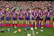 12 September 2010; President of Ireland Mary McAleese meet members of the Wexford team before the start of the game. Gala All-Ireland Senior Camogie Championship Final, Galway v Wexford, Croke Park, Dublin. Picture credit: David Maher / SPORTSFILE