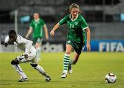 13 September 2010; Siobhan Kileen, Republic of Ireland, in action against Cynthia Yiadom, Ghana. FIFA U-17 Women’s World Cup Group Stage, Republic of Ireland v Ghana, Dwight Yorke Stadium, Scarborough, Tobago, Trinidad & Tobago. Picture credit: Stephen McCarthy / SPORTSFILE