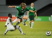 13 September 2010; Siobhan Kileen, Republic of Ireland, in action against Cynthia Yiadom, Ghana. FIFA U-17 Women’s World Cup Group Stage, Republic of Ireland v Ghana, Dwight Yorke Stadium, Scarborough, Tobago, Trinidad & Tobago. Picture credit: Stephen McCarthy / SPORTSFILE