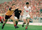 14 August 1994; Stephen Calnan, Cork, in action against John Kelly, Down. Bank of Ireland Football Championship Semi-Final, Down v Cork, Croke Park, Dublin. Picture credit: Brendan Moran / SPORTSFILE