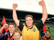 14 August 1994; Down's Conor Deegan celebrates with supporters after the game. Bank of Ireland Football Championship Semi-Final, Down v Cork, Croke Park, Dublin. Picture credit: David Maher / SPORTSFILE