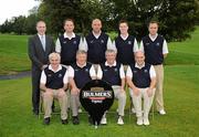 15 September 2010; The Bandon Golf Club, Co. Cork, team of back row, left to right, Dwane Toomey, Kieran Hurly, Conor Mehigan, Dave McCarthy front row, left to right, Donal O’Donovan, John Carroll, Denis O’Brien, Team Captain, Barry Nash, Vice President, who were defeated by Dunmurry Golf Club, Co. Antrim  in the Bulmers Barton Shield Semi-Final. Bulmers Cups and Shields Finals 2010, Castlebar Golf Club, Co. Mayo. Picture credit: Ray McManus / SPORTSFILE