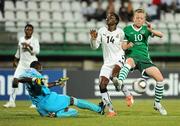 13 September 2010; Denise O'Sullivan, Republic of Ireland, in action against goalkeeper Margaret Otoo and Regina Antwi, Ghana. FIFA U-17 Women’s World Cup Group Stage, Republic of Ireland v Ghana, Dwight Yorke Stadium, Scarborough, Tobago, Trinidad & Tobago. Picture credit: Stephen McCarthy / SPORTSFILE