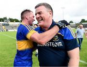 23 July 2016; Tipperary manager Liam Kearns celebrates with Peter Acheson after the final whistle of the GAA Football All-Ireland Senior Championship, Round 4A, game at Kingspan Breffni Park in Co Cavan. Photo by Oliver McVeigh/Sportsfile