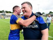 23 July 2016; Tipperary manager Liam Kearns celebrates with Peter Acheson after the final whistle of the GAA Football All-Ireland Senior Championship, Round 4A, game at Kingspan Breffni Park in Co Cavan. Photo by Oliver McVeigh/Sportsfile