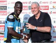 23 July 2016; Daren Sammy collects his man of the match award after Match 22 of the Hero Caribbean Premier League St Lucia Zouks v Barbados Tridents at the Daren Sammy Cricket Stadium in Gros Islet, St Lucia. Photo by Ashley Allen/Sportsfile