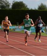 23 July 2016; Shane Gevero of Cabinteely AC of Dublin on his way to winning the Boys U13 80m final event during Day 2 of the GloHealth National Juvenile Track & Field Championships at Tullamore Harriers Stadium in Tullamore, Co Offaly. Photo by Piaras Ó Mídheach/Sportsfile