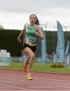 23 July 2016; Davicia Patterson of Beechmount Harriers AC of Belfast, Antrim, on her way to winning the Girls U17 400m final event during Day 2 of the GloHealth National Juvenile Track & Field Championships at Tullamore Harriers Stadium in Tullamore, Co Offaly. Photo by Piaras Ó Mídheach/Sportsfile