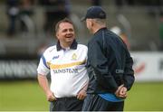 2 July 2016; Clare manager Davy Fitzgerald, left, with selector Donal Óg Cusack prior to the GAA Hurling All-Ireland Senior Championship Round 1 match between Clare and Laois at Cusack Park in Ennis, Co Clare. Photo by Piaras Ó Mídheach/Sportsfile