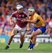 24 July 2016; Daithí Burke of Galway in action against Aron Shanagher of Clare during the GAA Hurling All-Ireland Senior Championship quarter final match between Clare and Galway at Semple Stadium in Thurles, Co Tipperary. Photo by Stephen McCarthy/Sportsfile