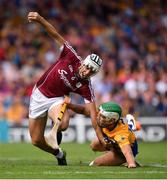 24 July 2016; Daithí Burke of Galway in action against Aron Shanagher of Clare during the GAA Hurling All-Ireland Senior Championship quarter final match between Clare and Galway at Semple Stadium in Thurles, Co Tipperary. Photo by Stephen McCarthy/Sportsfile