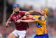 24 July 2016; Colm Galvin of Clare in action against Johnny Coen of Galway during the GAA Hurling All-Ireland Senior Championship quarter final match between Clare and Galway at Semple Stadium in Thurles, Co Tipperary. Photo by Stephen McCarthy/Sportsfile