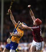 24 July 2016; Niall Burke of Galway catches the sliotar under pressure from Óisin O'Brien of Clare during the GAA Hurling All-Ireland Senior Championship quarter final match between Clare and Galway at Semple Stadium in Thurles, Co Tipperary. Photo by Ray McManus/SPORTSFILE