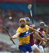 24 July 2016; Cian Dillon of Clare in action against Conor Cooney of Galway during the GAA Hurling All-Ireland Senior Championship quarter final match between Clare and Galway at Semple Stadium in Thurles, Co Tipperary. Photo by Daire Brennan/Sportsfile